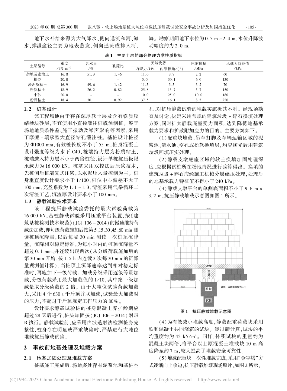 软土场地基桩大吨位堆载抗压...安全事故分析及加固措施优化_张八芳.pdf_第2页