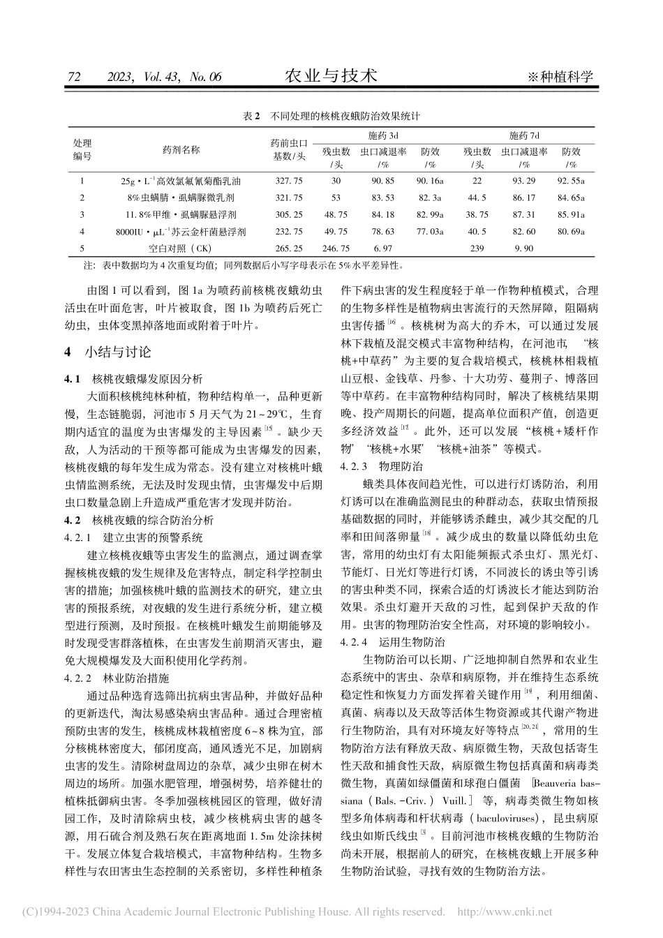 几种药剂对核桃夜蛾幼虫防治效果的比较_彭正.pdf_第3页