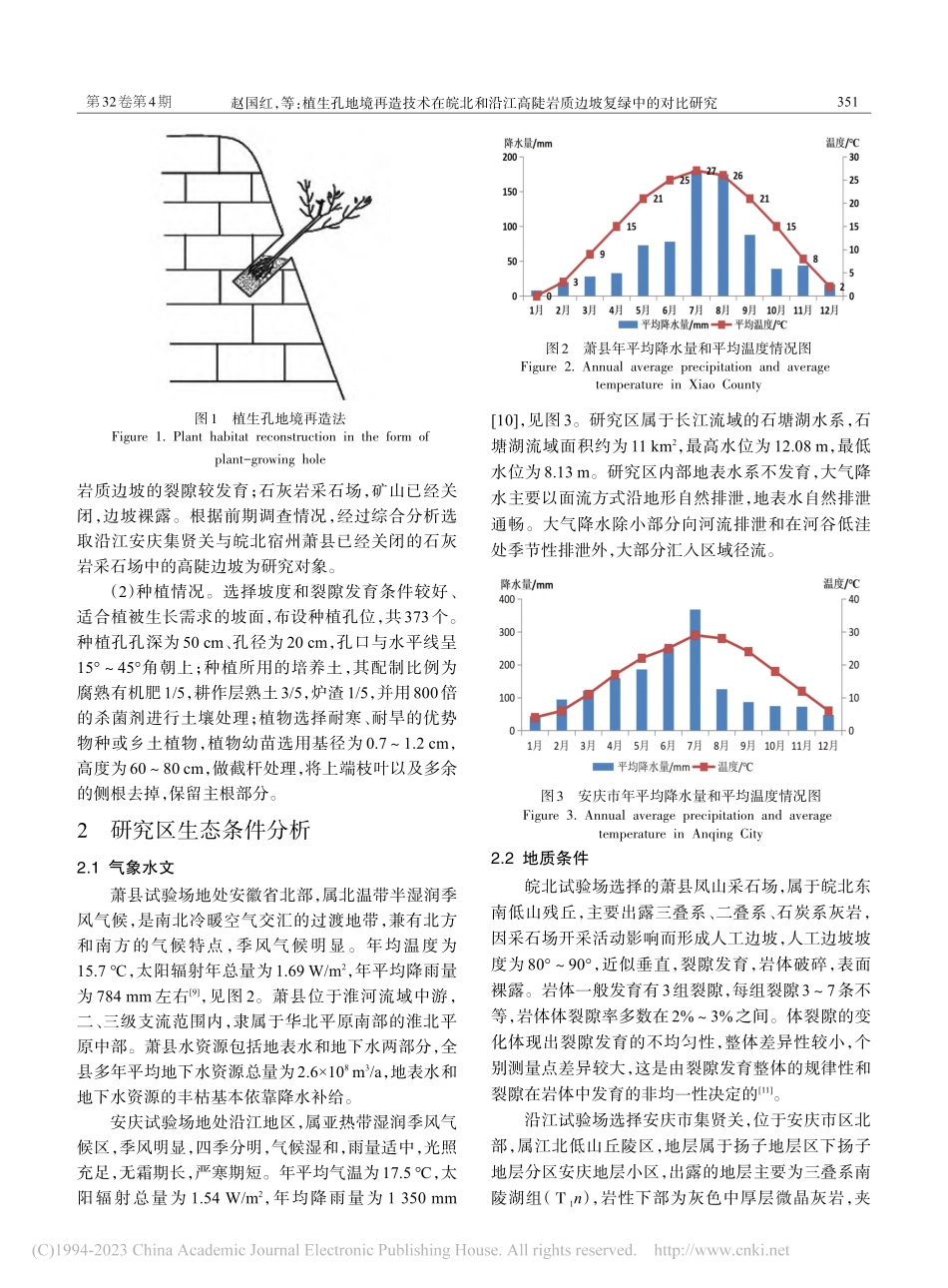 植生孔地境再造技术在皖北和...陡岩质边坡复绿中的对比研究_赵国红.pdf_第2页