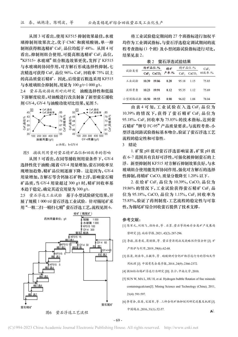 云南某锡尾矿综合回收萤石及工业化生产_汪泰.pdf_第3页