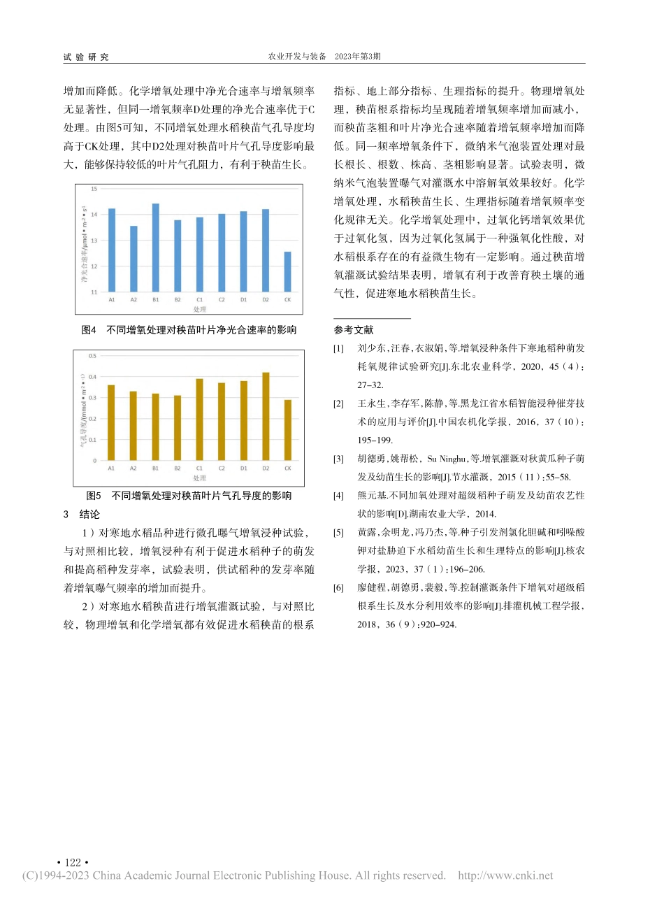 增氧条件下对寒地水稻种子萌发及秧苗生长的试验研究_张铭书.pdf_第3页