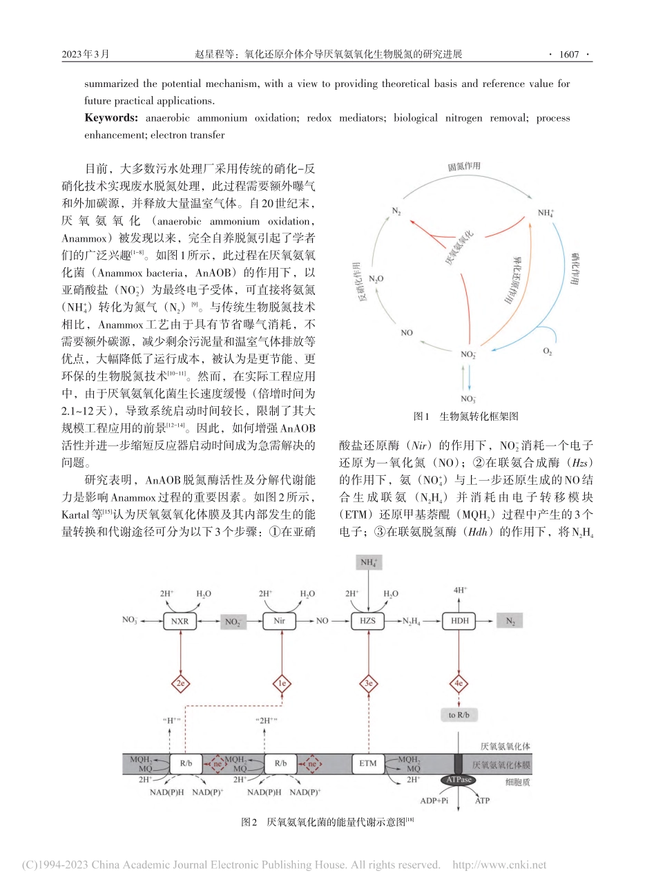 氧化还原介体介导厌氧氨氧化生物脱氮的研究进展_赵星程.pdf_第2页