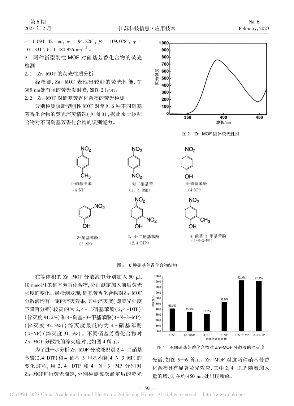 一种新型刚性MOFs对硝基芳香化合物的荧光检测研究_周智超.pdf_第2页