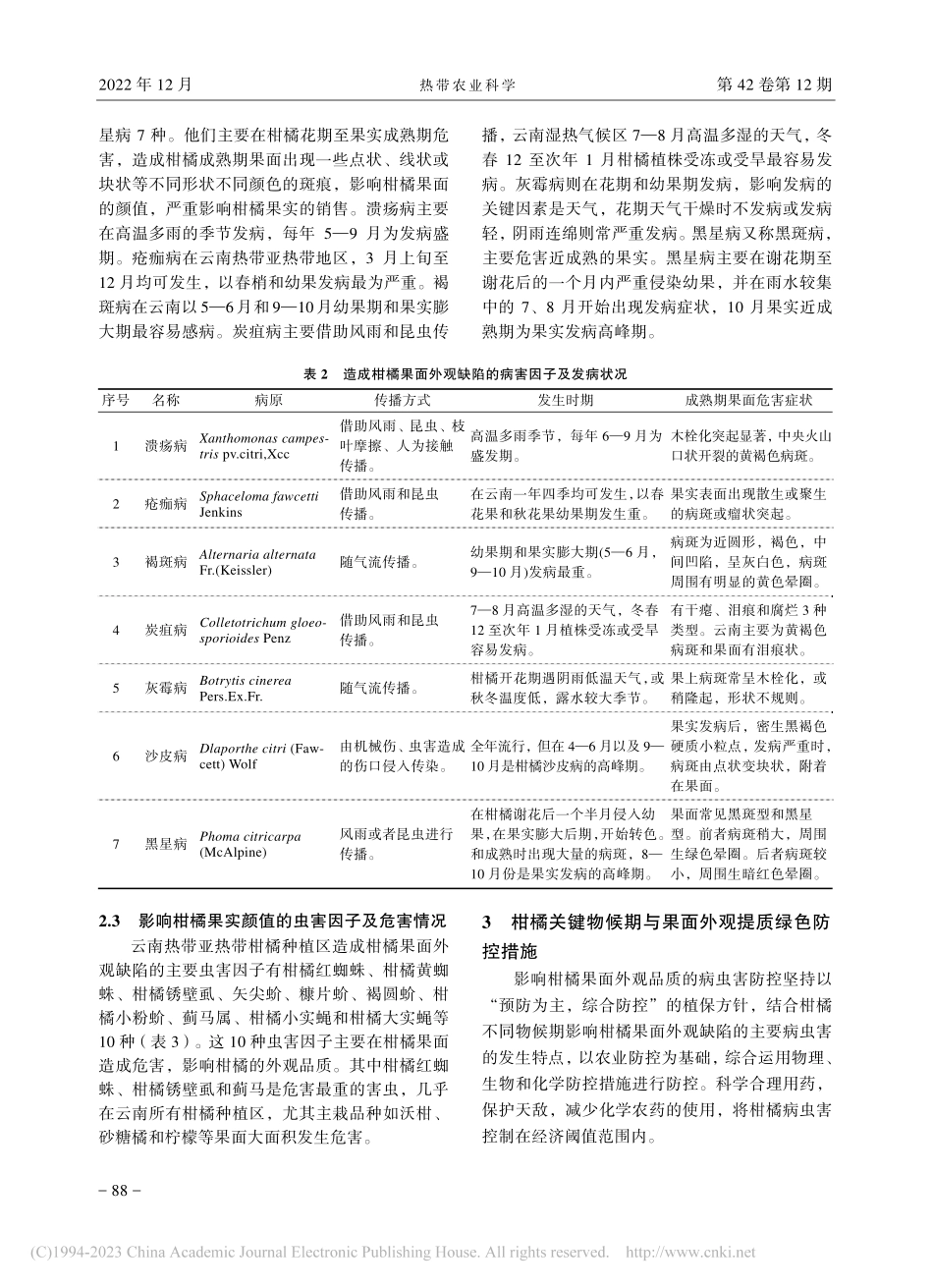 影响云南柑橘果面颜值的主要病虫害发生及绿色防控策略_王自然.pdf_第3页