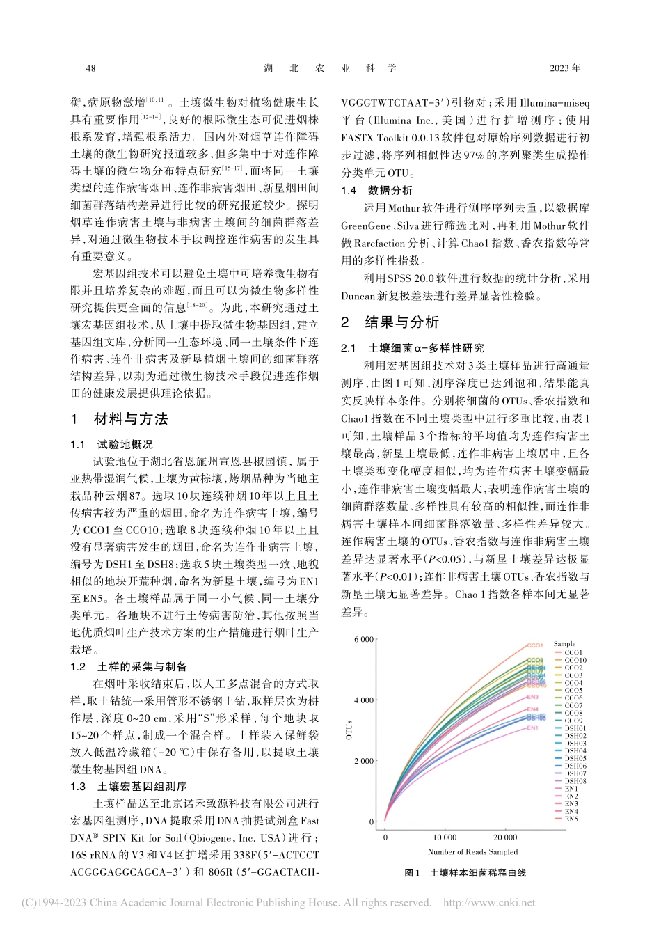 烟草连作病害土壤与连作非病害土壤的细菌群落差异性比较_邸慧慧.pdf_第2页