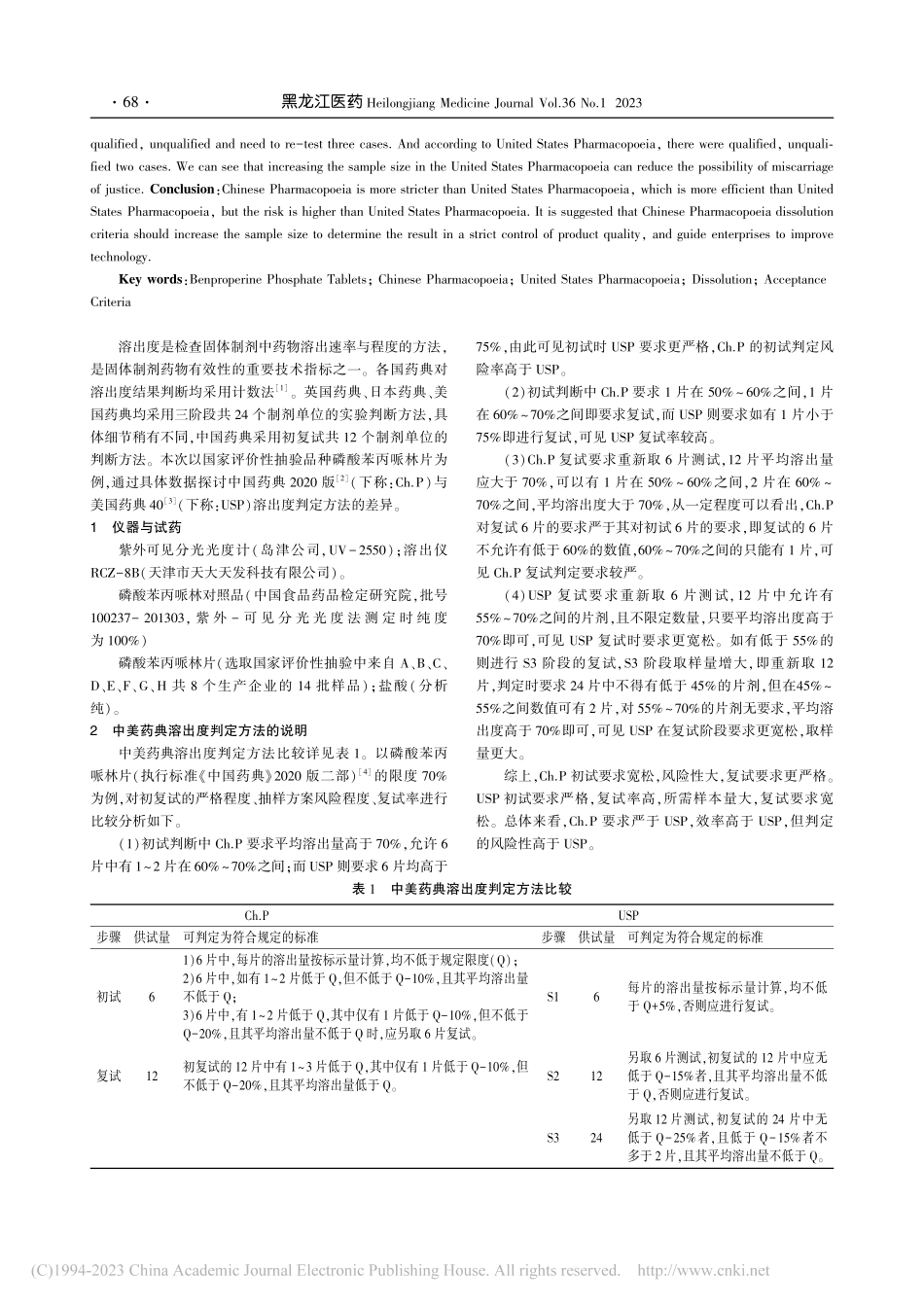 以磷酸苯丙哌林片为例探讨中美药典溶出度判定方法的差异_信长颖.pdf_第2页