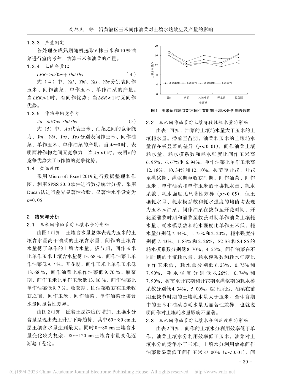 沿黄灌区玉米间作油菜对土壤水热效应及产量的影响_尚旭民.pdf_第3页
