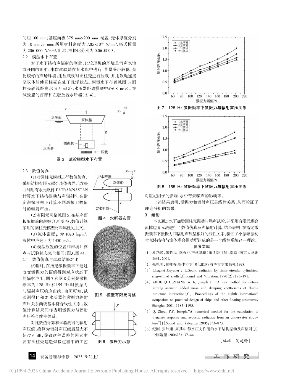 水下结构激振力与辐射声压关系的验证_王永富.pdf_第2页