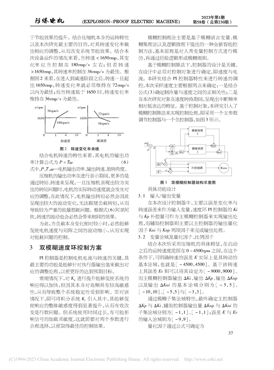 双模糊算法下压缩机电机转速节能控制设计_汪伟.pdf_第3页
