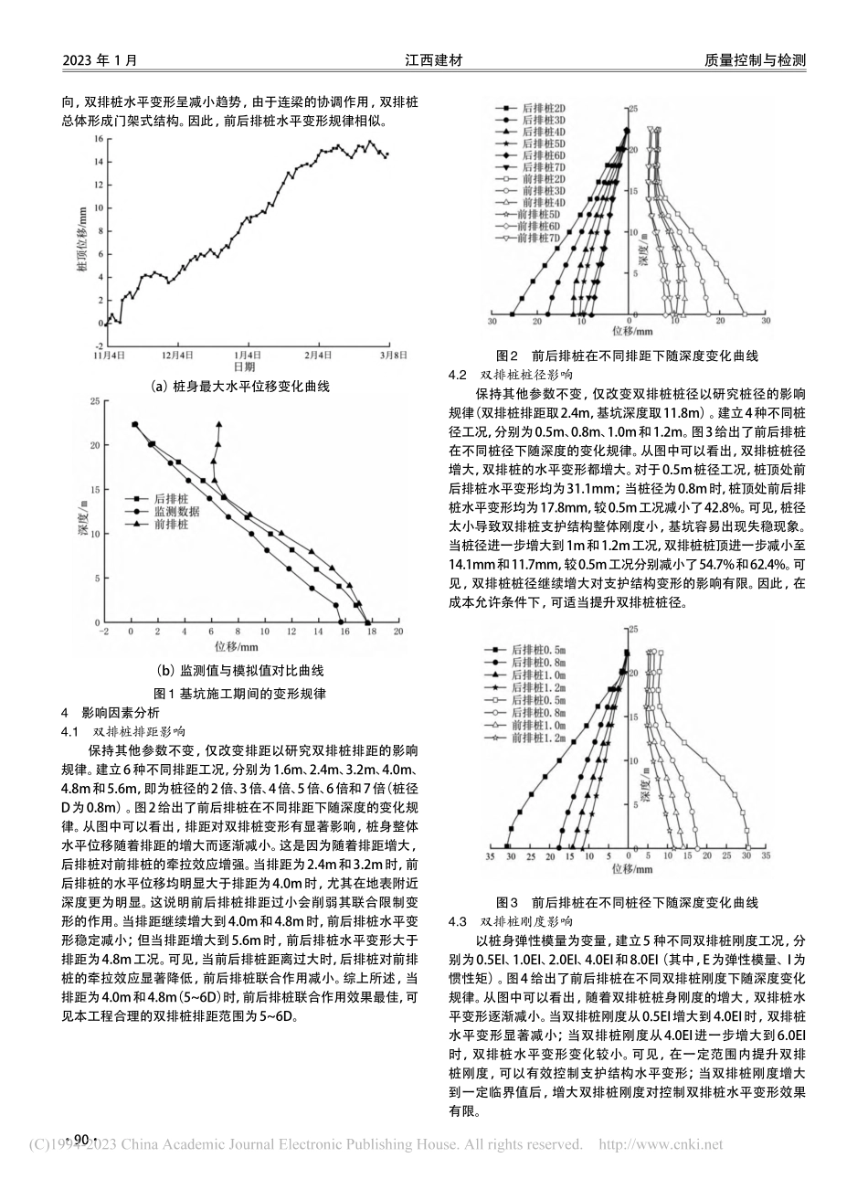 深基坑双排桩支护结构变形敏感性分析_邓星.pdf_第2页