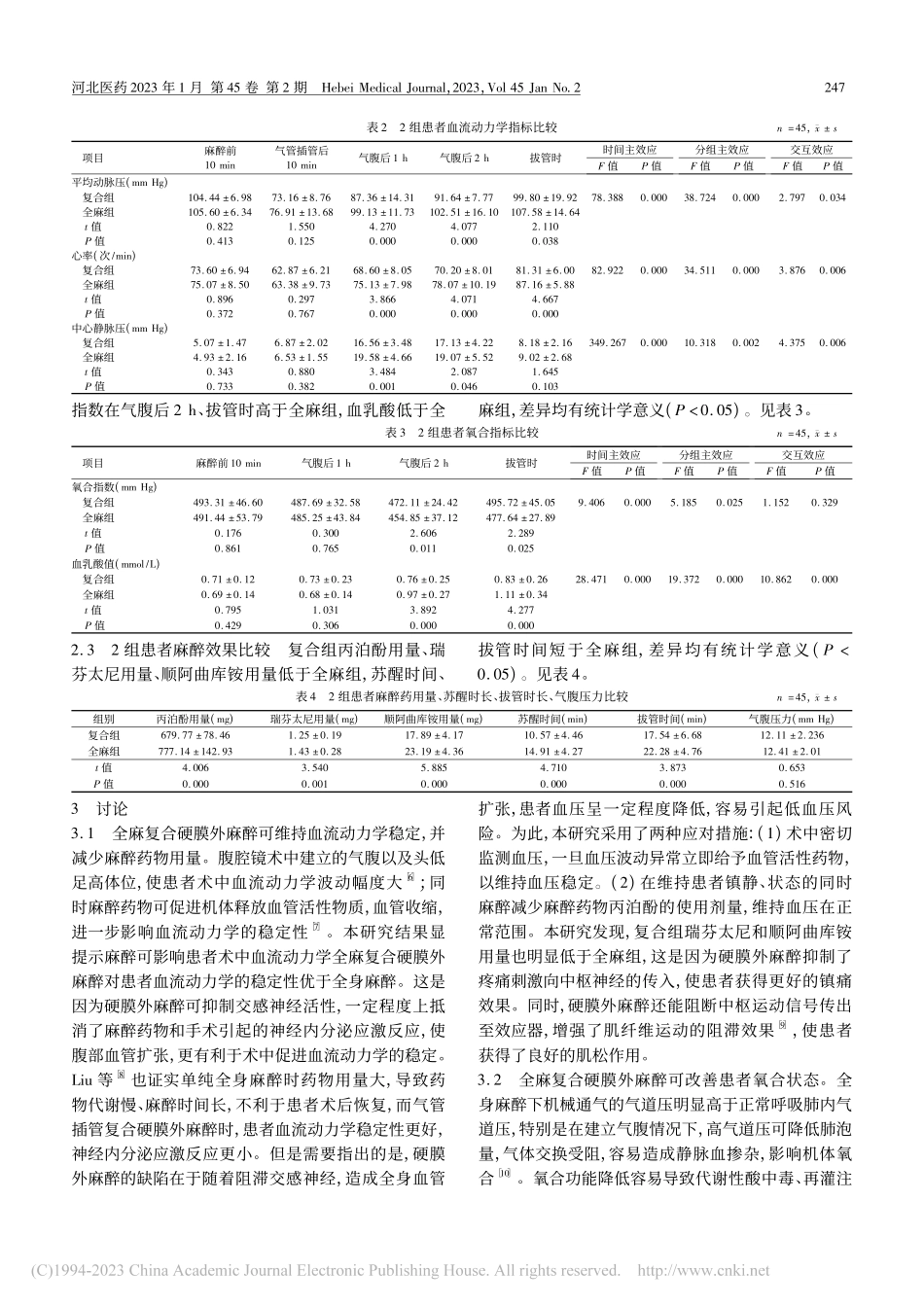 全麻复合硬膜外麻醉对腹腔镜...治术患者机体氧合状态的影响_姜晓.pdf_第3页