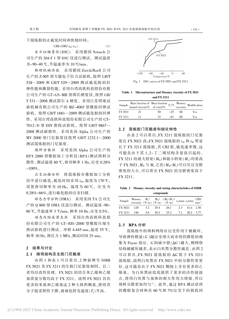 溶聚丁苯橡胶FX_5021...211在轮胎胎面胶中的应用_肖同畅.pdf_第2页