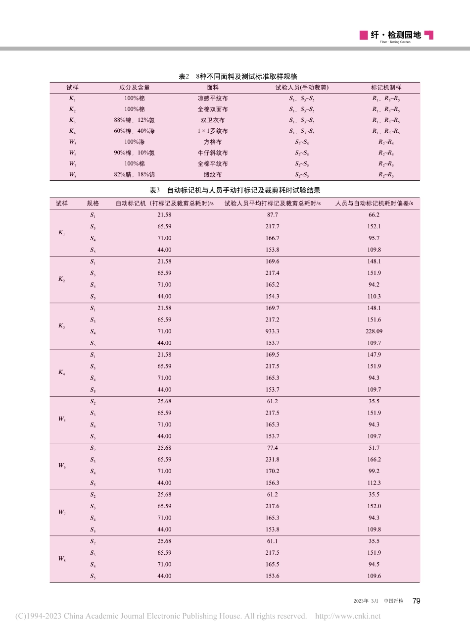 浅析纺织面料尺寸定点标记操作方法_马佩霞.pdf_第2页