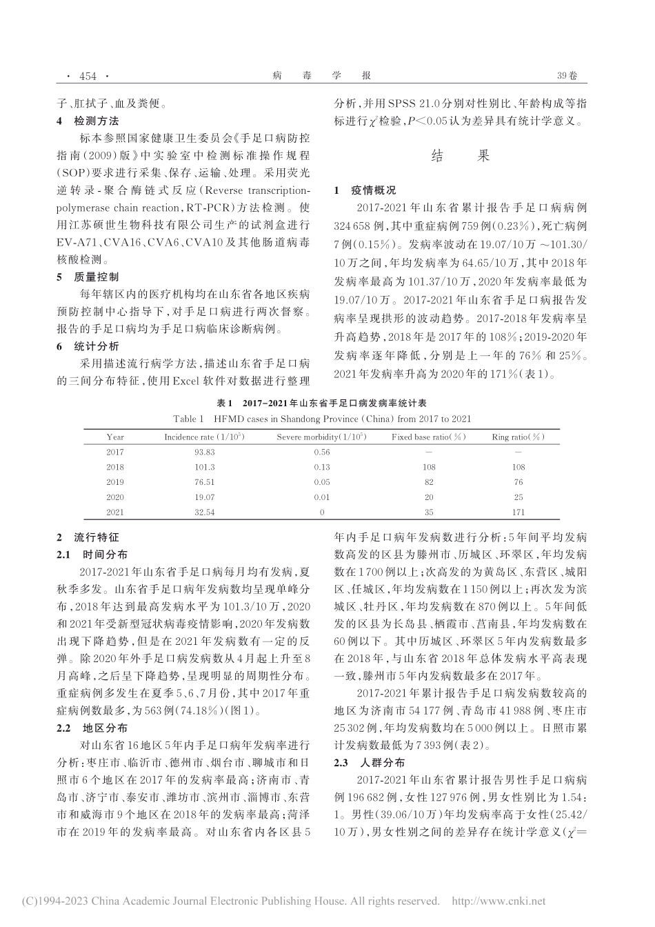山东省2017-2021年...行病学特征及病原学监测分析_张元元.pdf_第2页