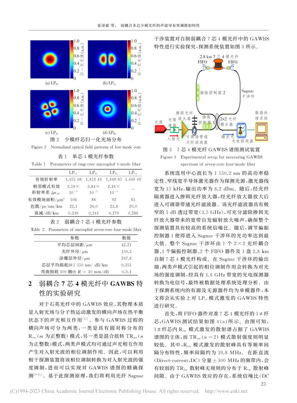 弱耦合多芯少模光纤的声波导布里渊散射特性_张泽霖.pdf_第3页