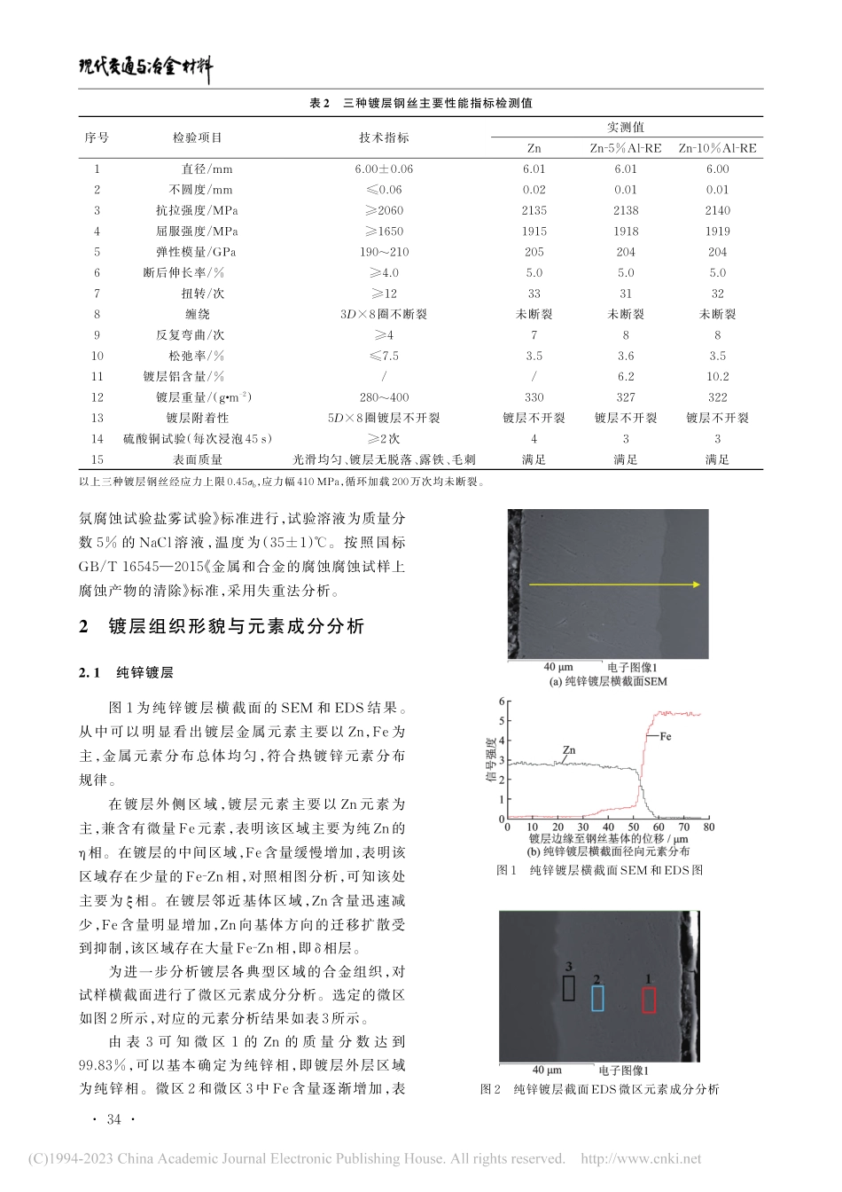 桥梁缆索用高强度Zn-10...镀层钢丝耐蚀性能研究与应用_夏浩成.pdf_第3页