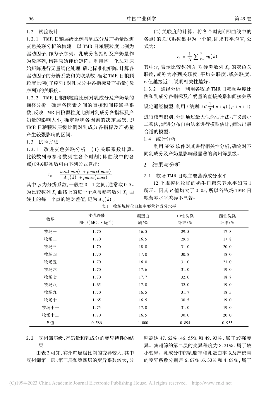 日粮宾州筛层级比例对泌乳牛...乳成分相关性关联分析与优化_曲嘉晨.pdf_第2页