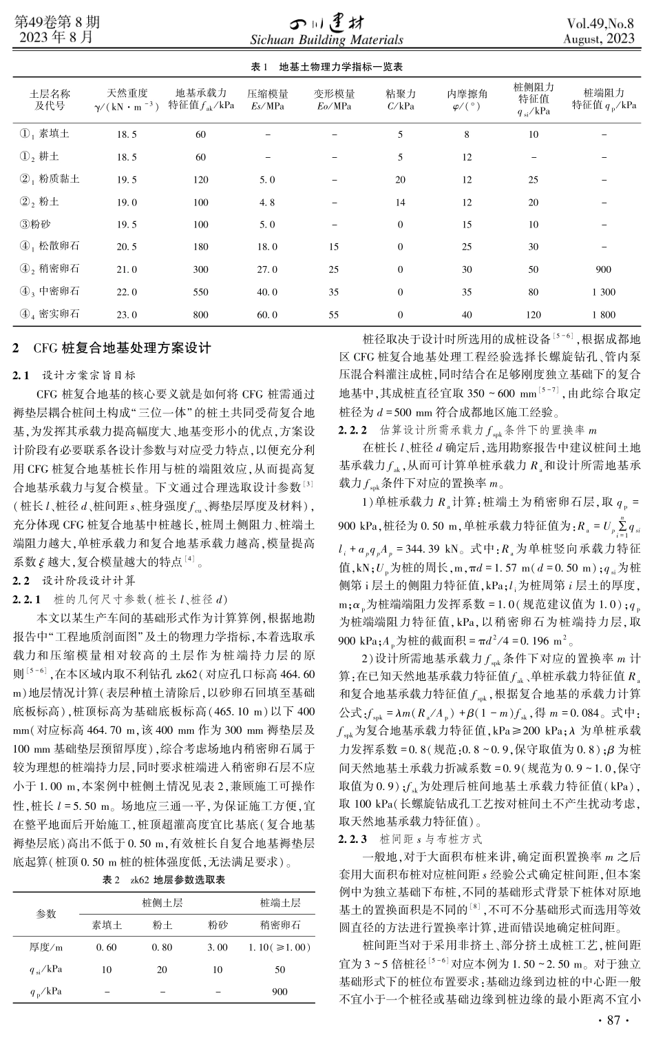 成都地区某一厂房独立基础下CFG桩复合地基的应用.pdf_第2页