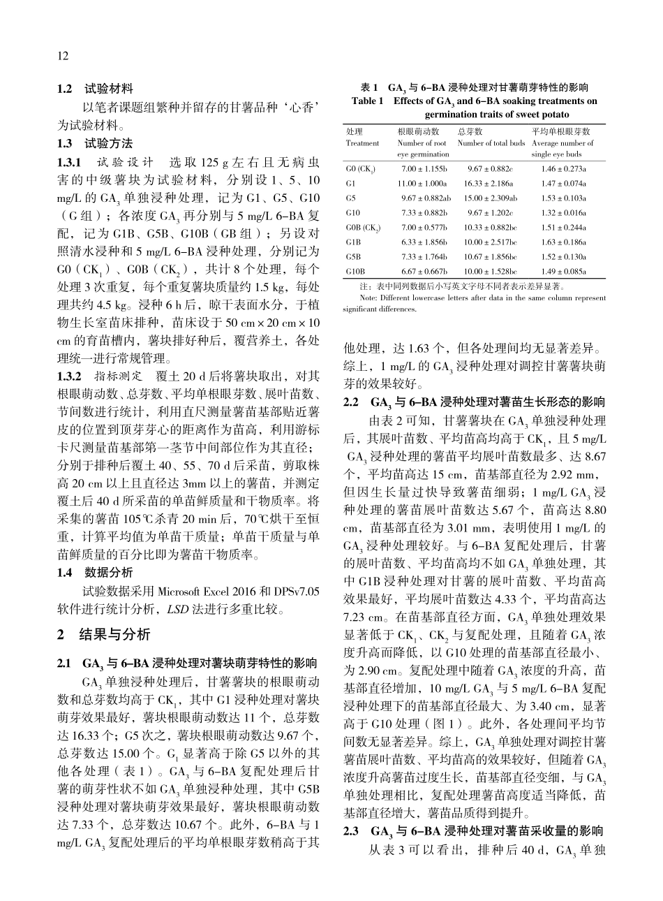 GA_%283%29与6-BA复配处理对甘薯催芽育苗的影响.pdf_第3页