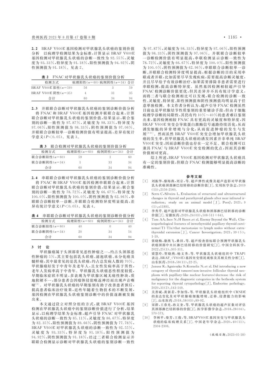 BRAF V600E基因检测在甲状腺乳头状癌患者中的诊断价值.pdf_第2页