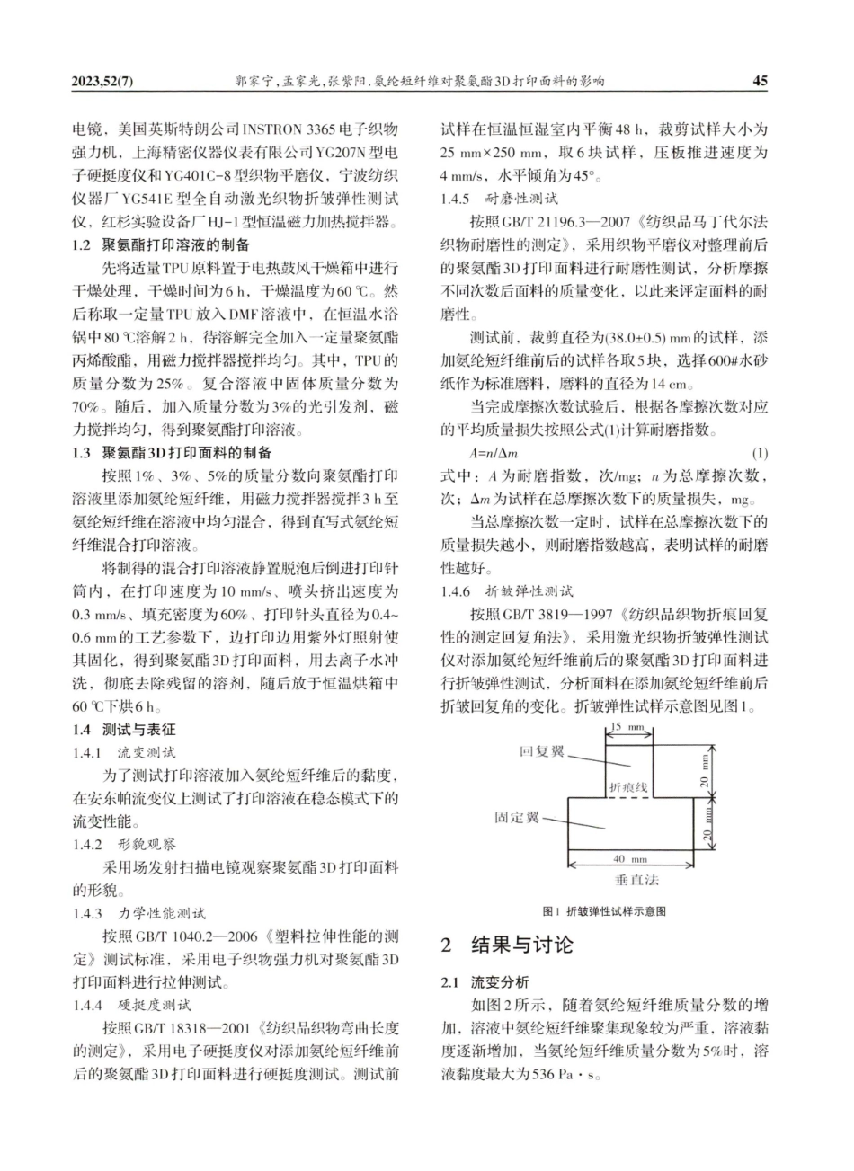 氨纶短纤维对聚氨酯3D打印面料的影响.pdf_第2页