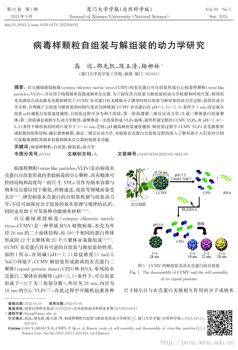 病毒样颗粒自组装与解组装的动力学研究.pdf_第1页