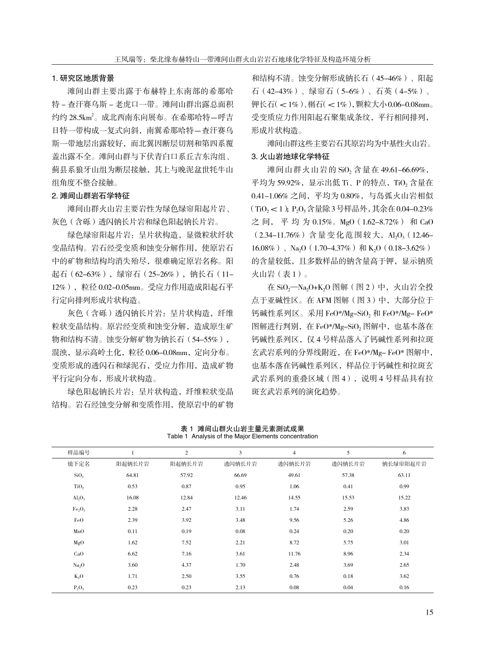 柴北缘布赫特山一带滩间山群火山岩岩石地球化学特征及构造环境分析.pdf_第2页