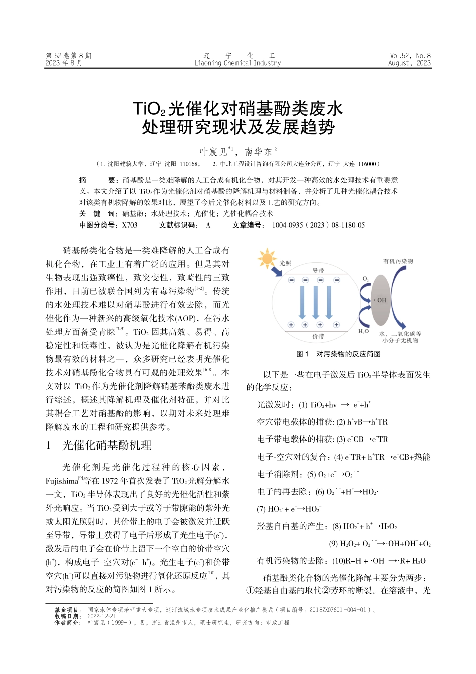 TiO_%282%29光催化对硝基酚类废水处理研究现状及发展趋势.pdf_第1页