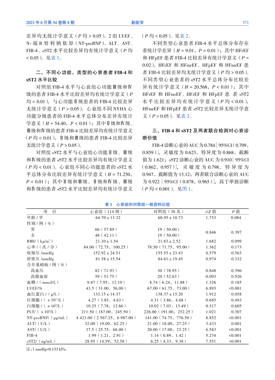 FIB-4、sST2水平与心力衰竭及其严重程度的相关性分析.pdf_第3页