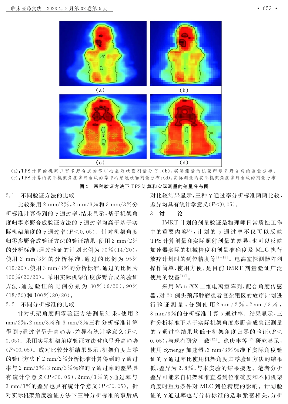 MatriXX两种剂量验证方法在头颈部肿瘤调强放疗计划验证中的对比研究.pdf_第3页