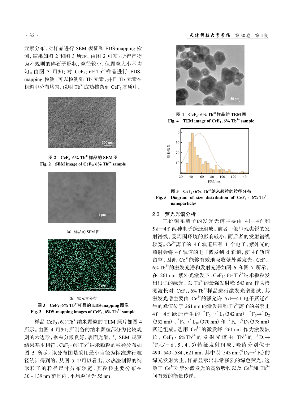 CeF_%283%29：Tb%5E%283 %29纳米颗粒的一步合成与荧光特性.pdf_第3页