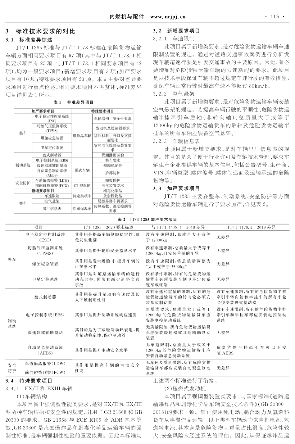 JT_T 1285相对JT_T 1178对危险货物运输车辆要求的差异分析.pdf_第2页