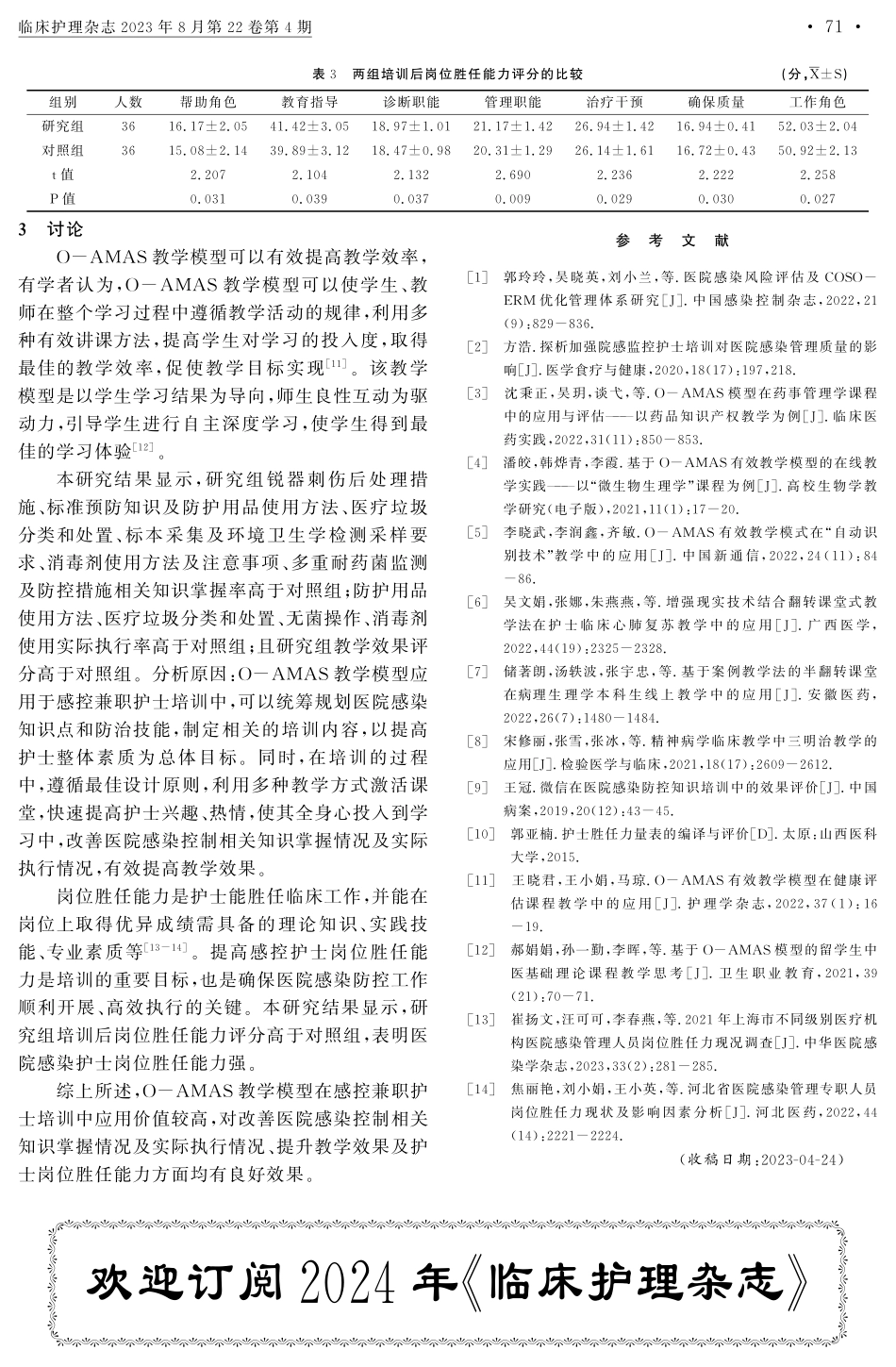O-AMAS教学模型在感控兼职护士培训中的应用分析.pdf_第3页
