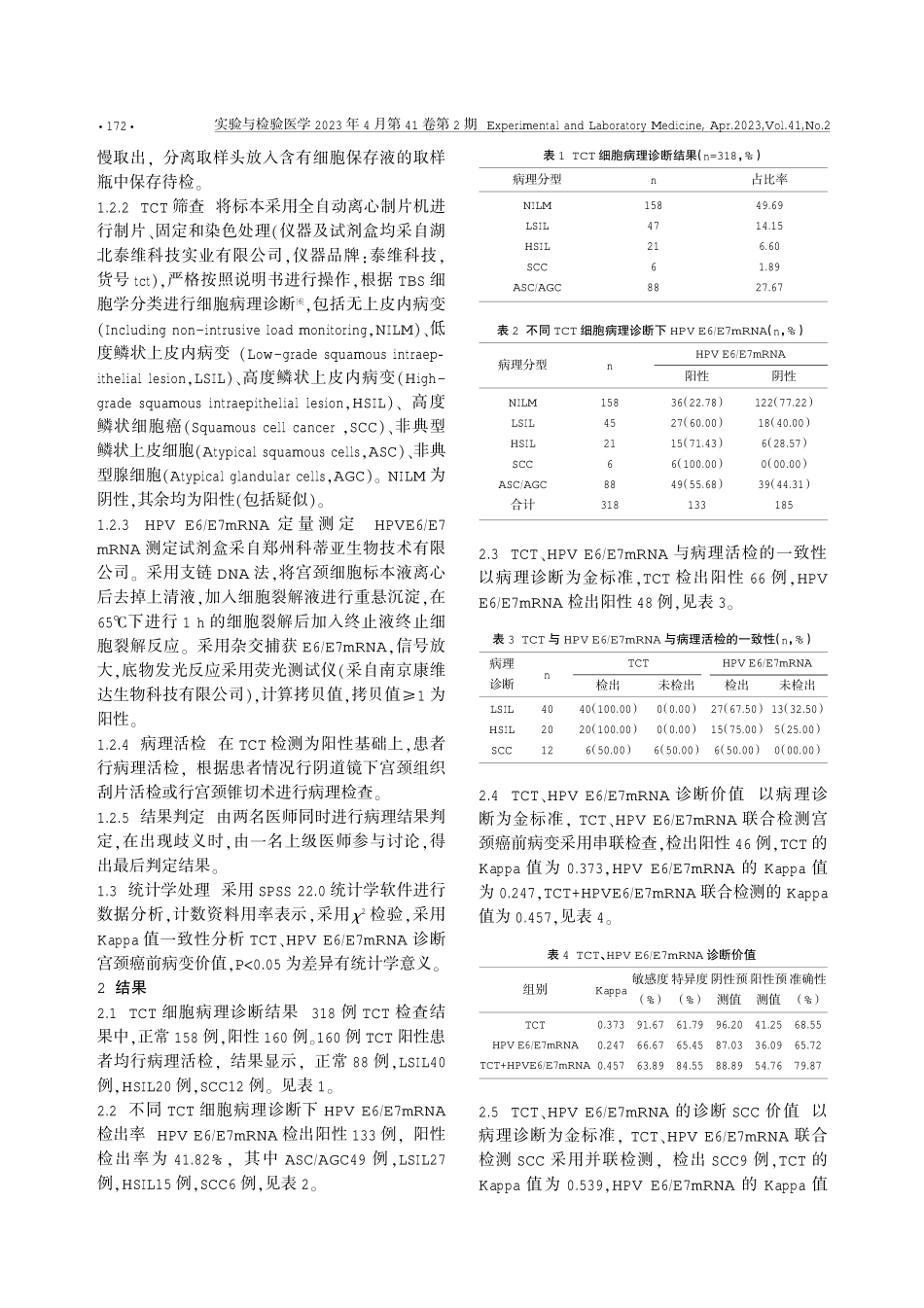 TCT联合HPV E6_E7mRNA检查在宫颈癌前病变诊断中的应用分析.pdf_第2页