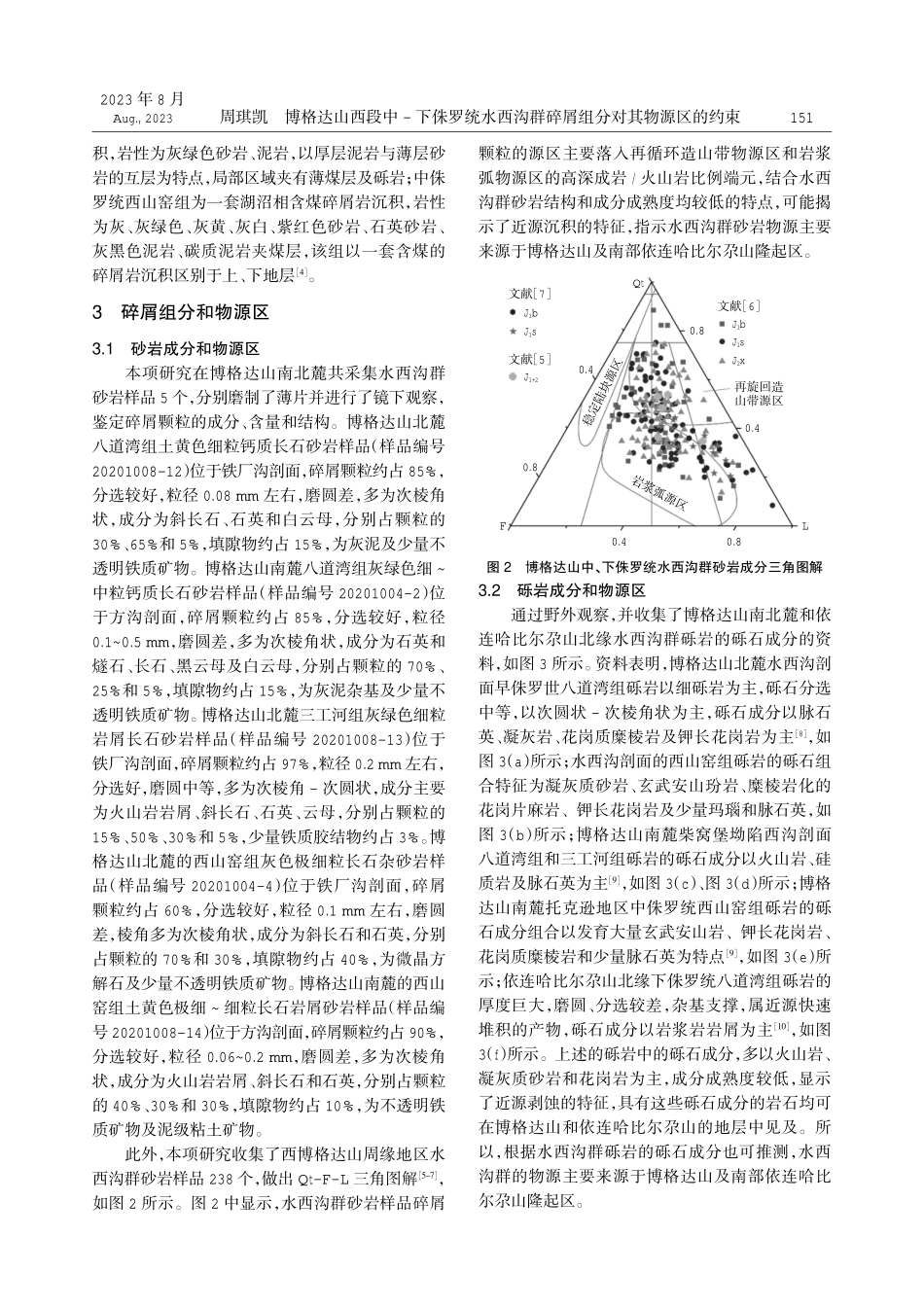 博格达山西段中-下侏罗统水西沟群碎屑组分对其物源区的约束.pdf_第2页