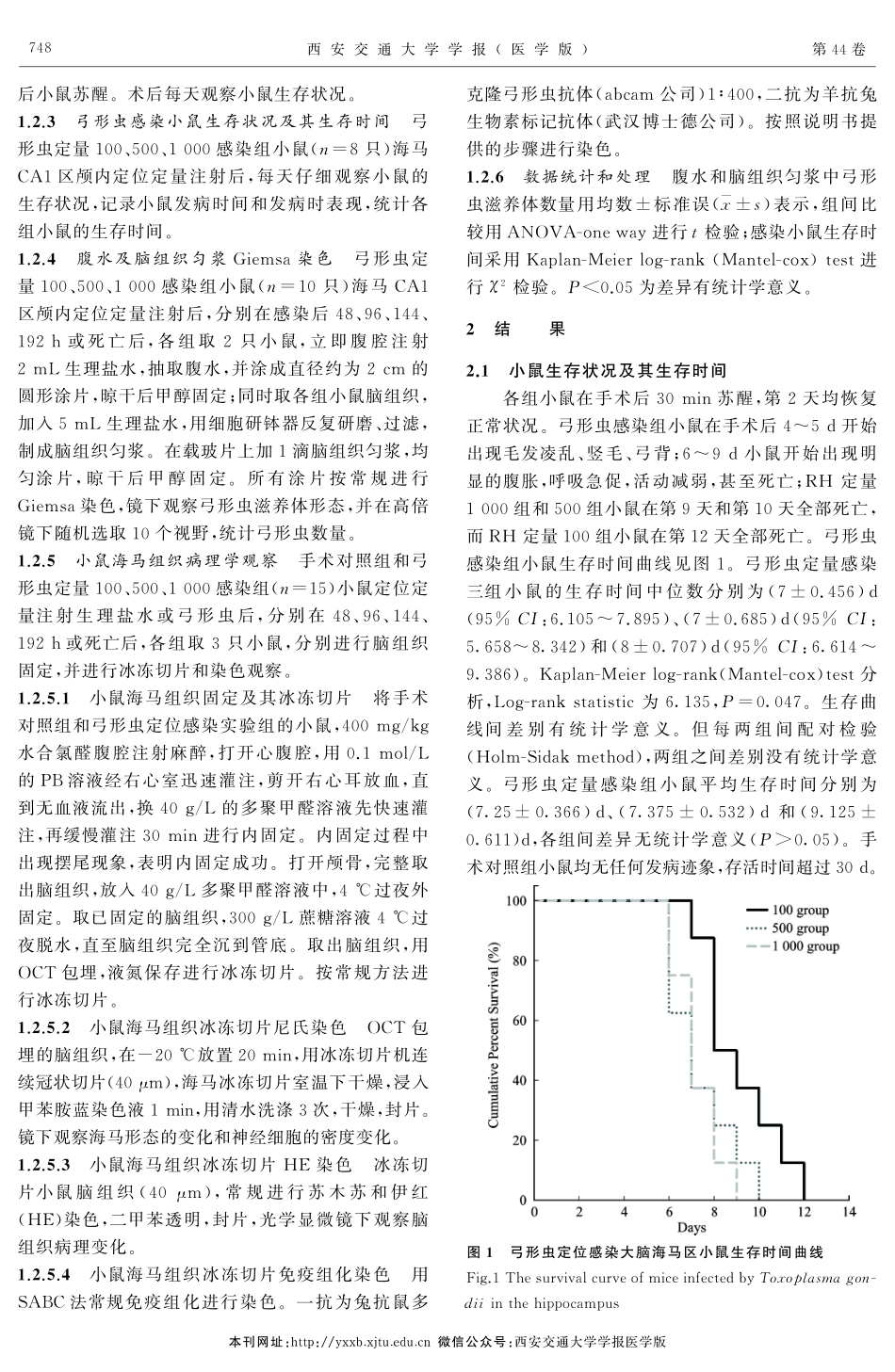 RH株弓形虫颅内定位注射建立急性弓形虫脑炎小鼠模型的研究.pdf_第3页