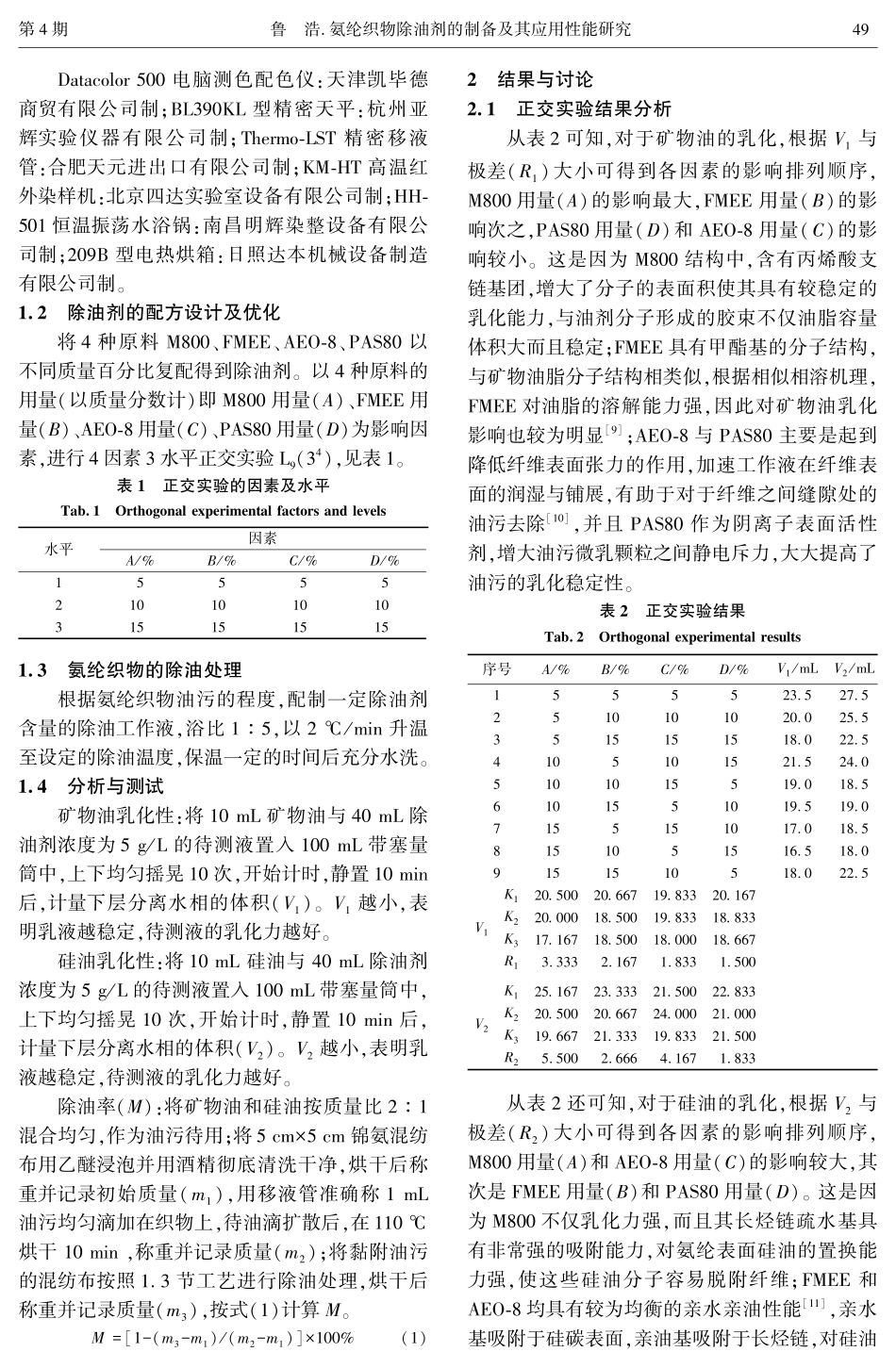 氨纶织物除油剂的制备及其应用性能研究.pdf_第2页
