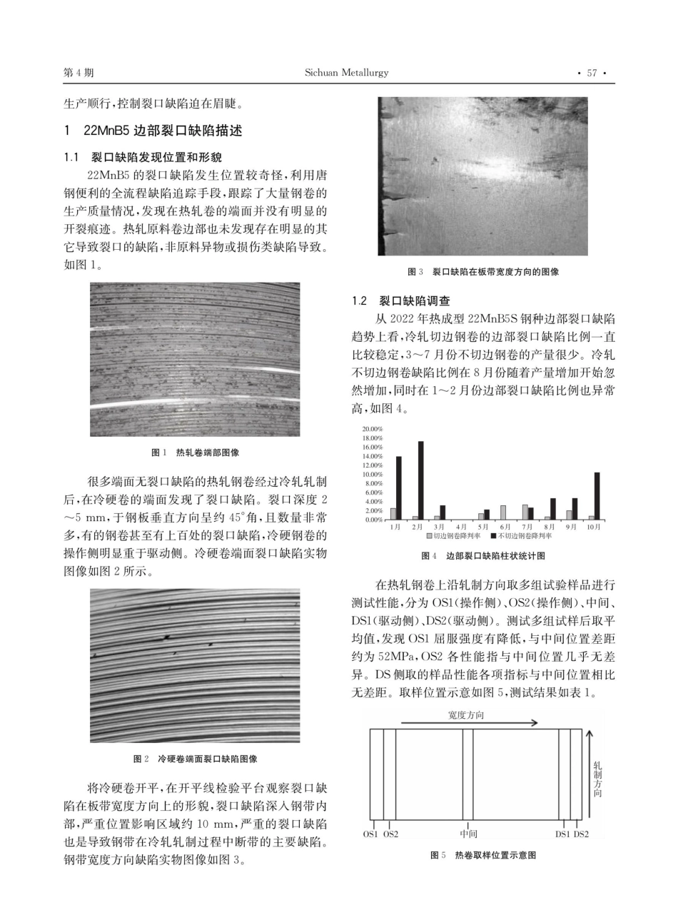 22MnB5冷轧边部裂口缺陷分析及控制.pdf_第2页