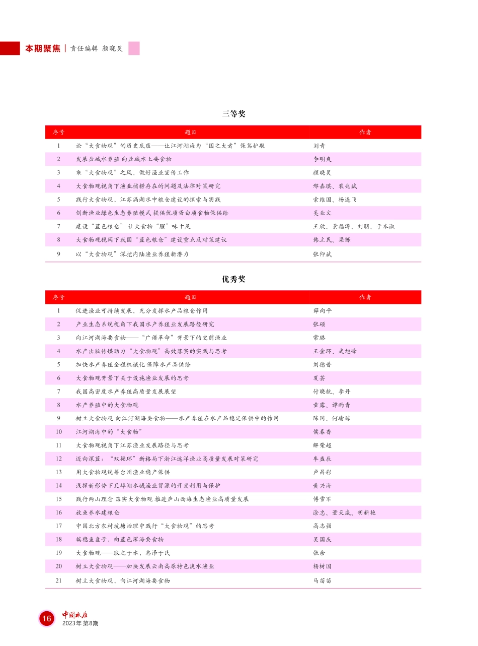 “树立大食物观——向江河湖海要食物”征文活动评选结果出炉.pdf_第2页
