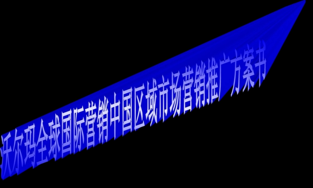 沃尔玛中国市场推广方案.ppt