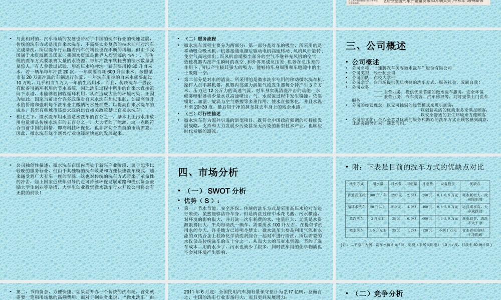 72页超完整速腾汽车美容公司创业计划书.ppt