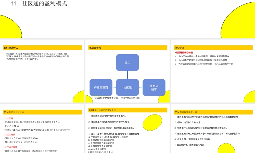 APP移动应用[社区通]商业计划书.ppt