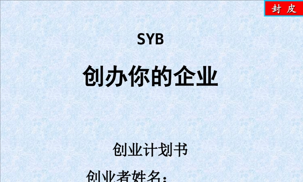 SYB-养鱼计划书.ppt