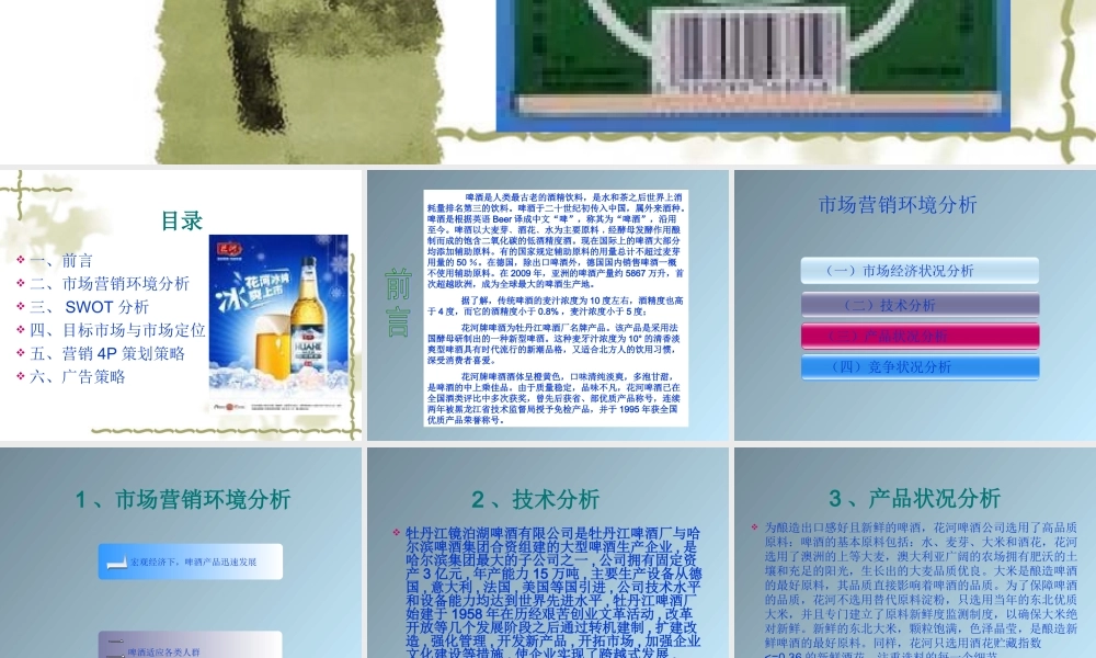 花河啤酒广告策划书.ppt