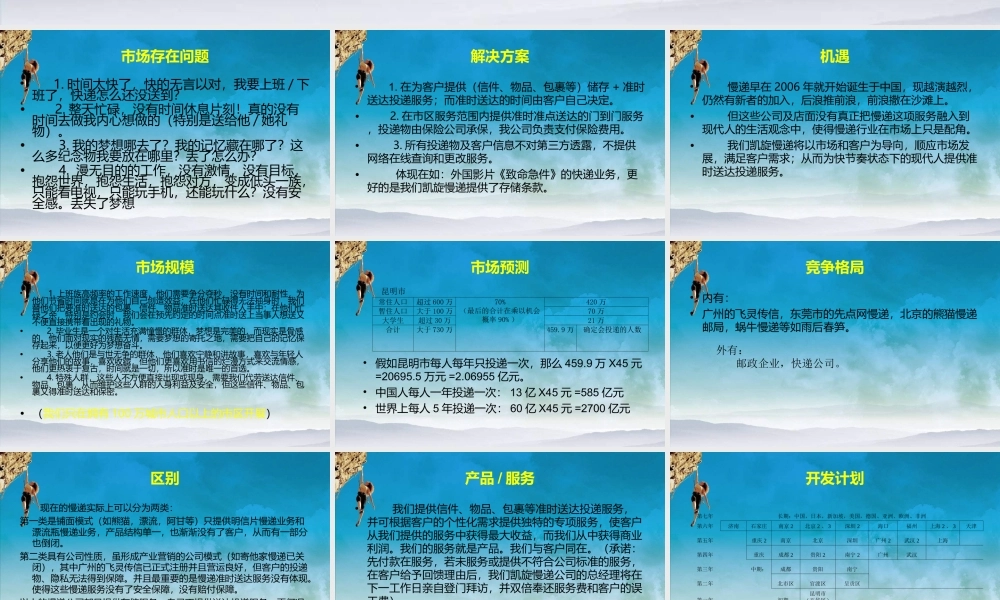 凯旋慢递创业计划ppt展示.ppt