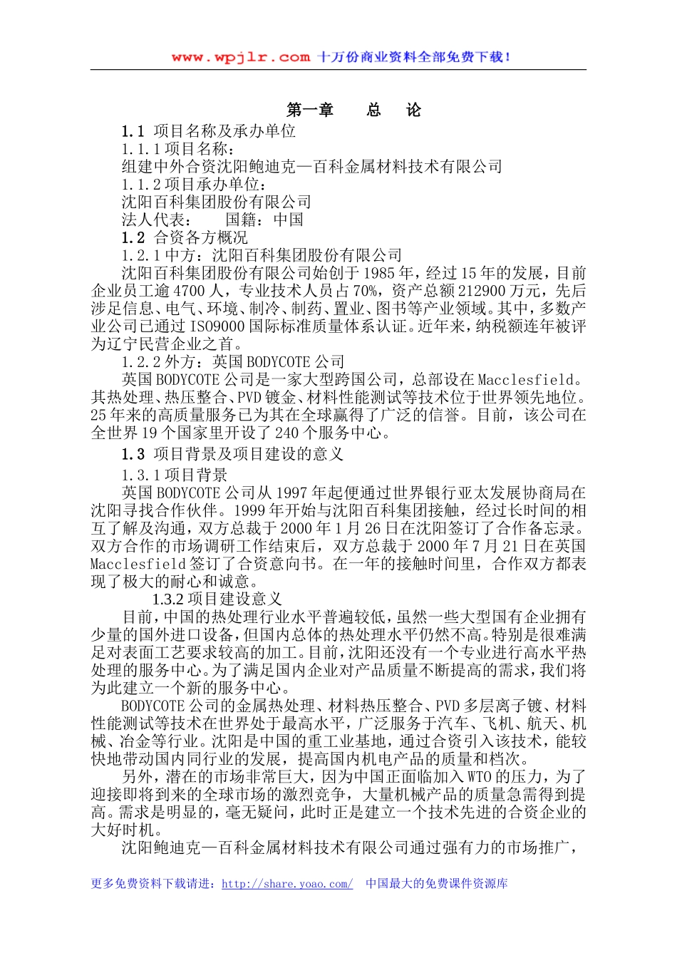 金属材料技术有限公司可行性研究报告.doc_第3页