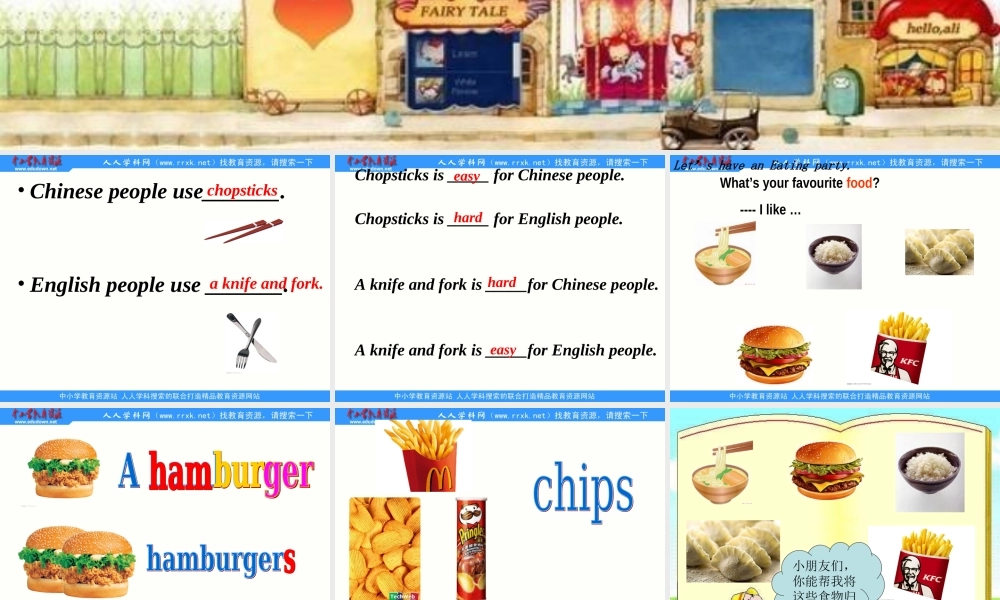 Module 1《Unit 2 I’m eating hamburgers and chips》 (1).ppt