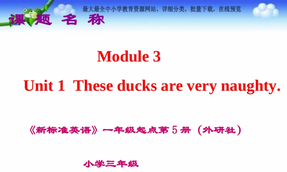 Module 3《Unit 1 These ducks are very naughty》ppt课件2.ppt
