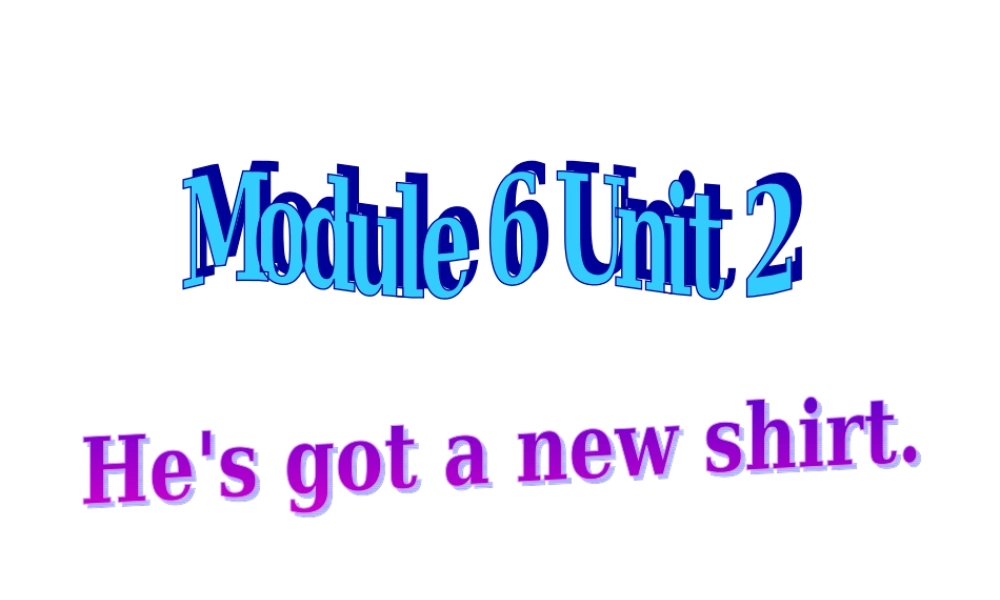 Module 6 Unit 2 He’s got a new shirtm.ppt