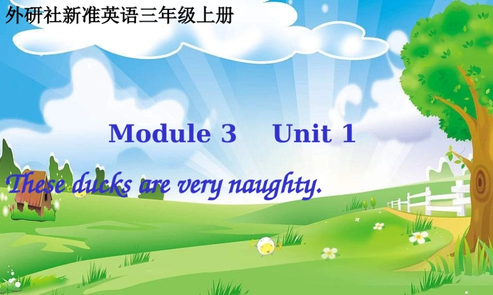 Module 3 Unit 1 These ducks are very naughty. (3).ppt